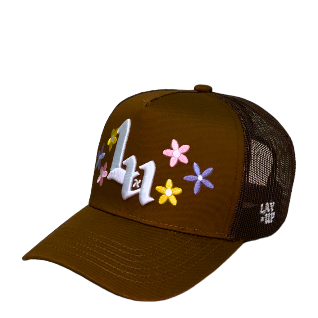 Brown Floral Cap